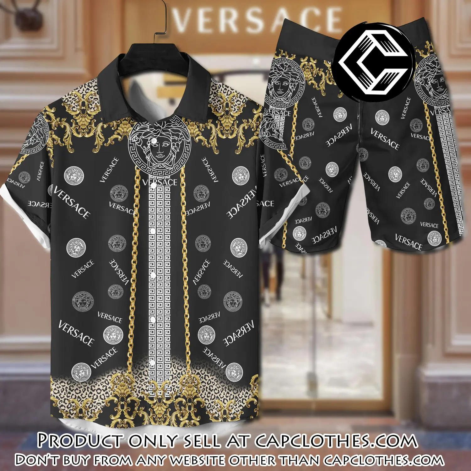 Versace luxury hawaiian shirt & short set lhs1207 cc4558439
